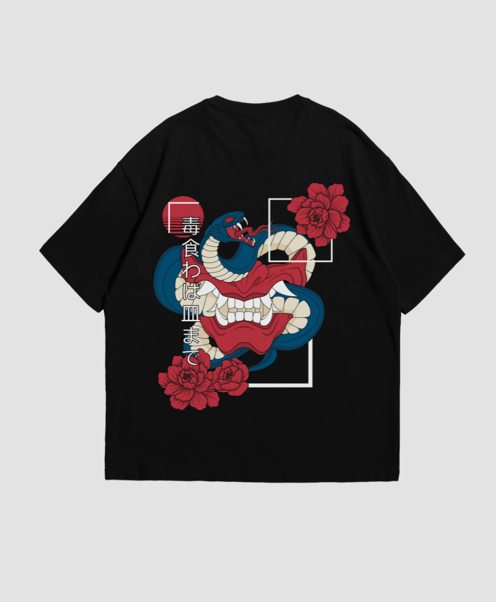 Black Oni Mask Oversized T-Shirt