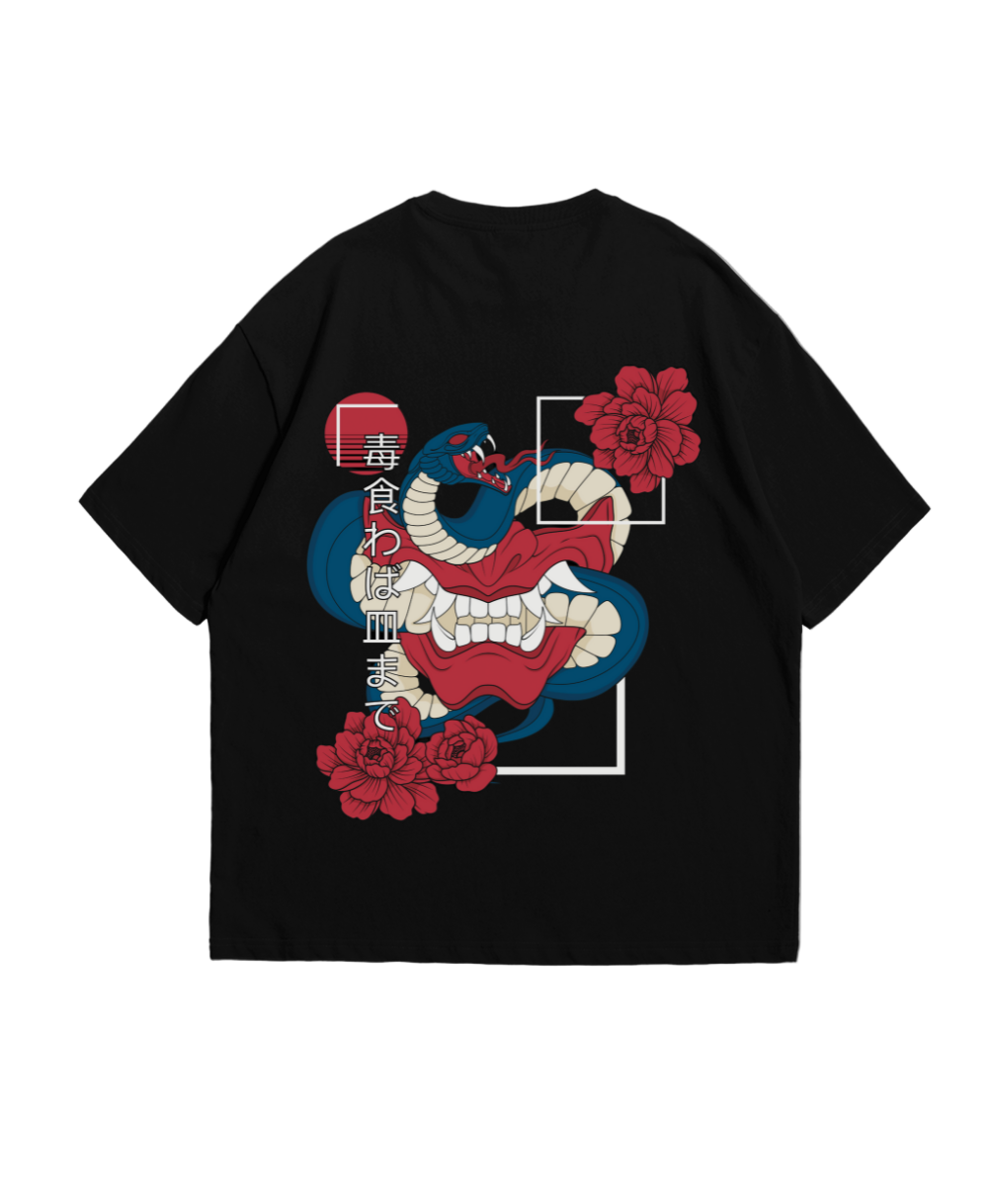 Black Oni Mask Oversized T-Shirt