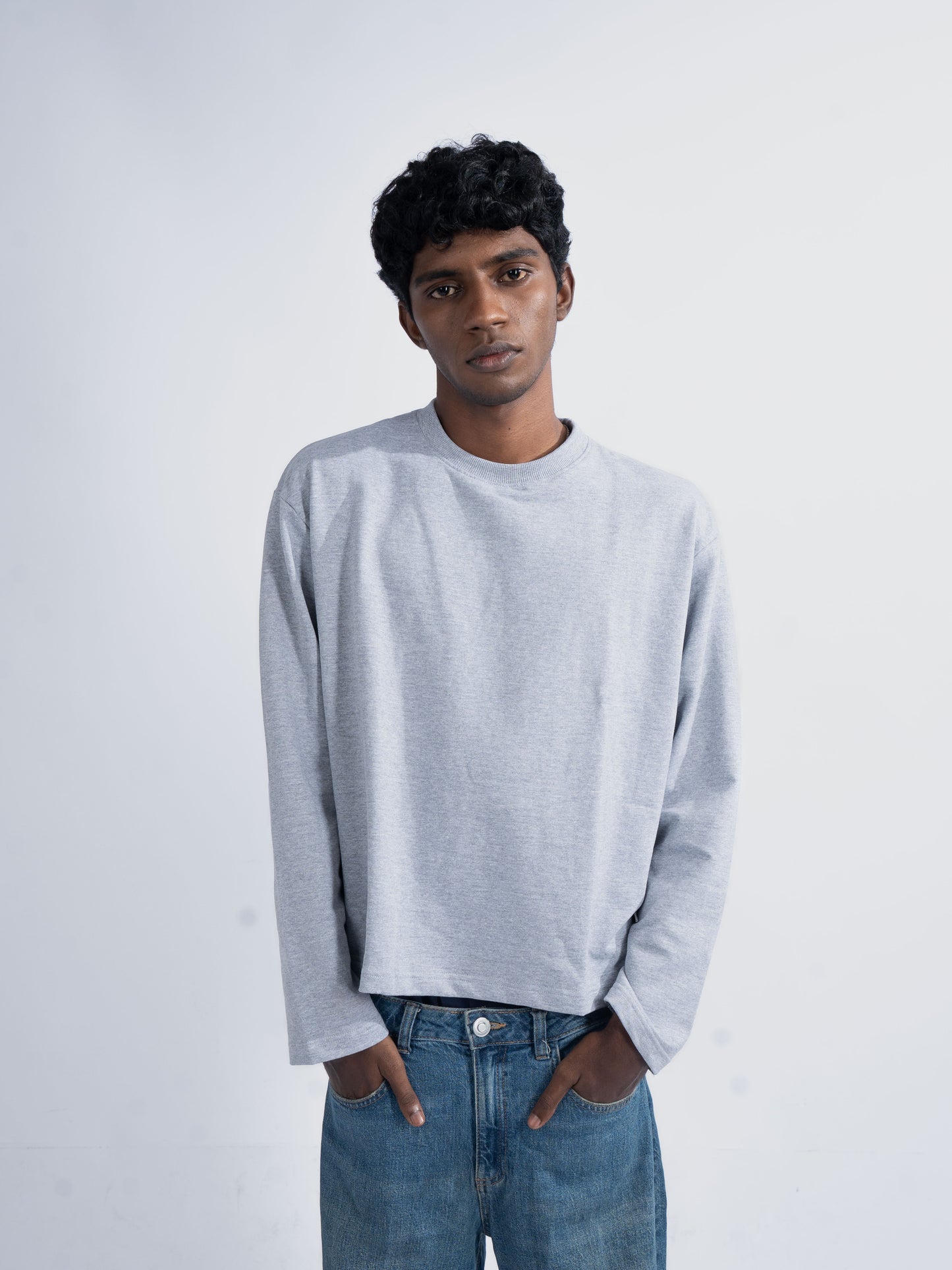 Grey Cropped Sweatshirt