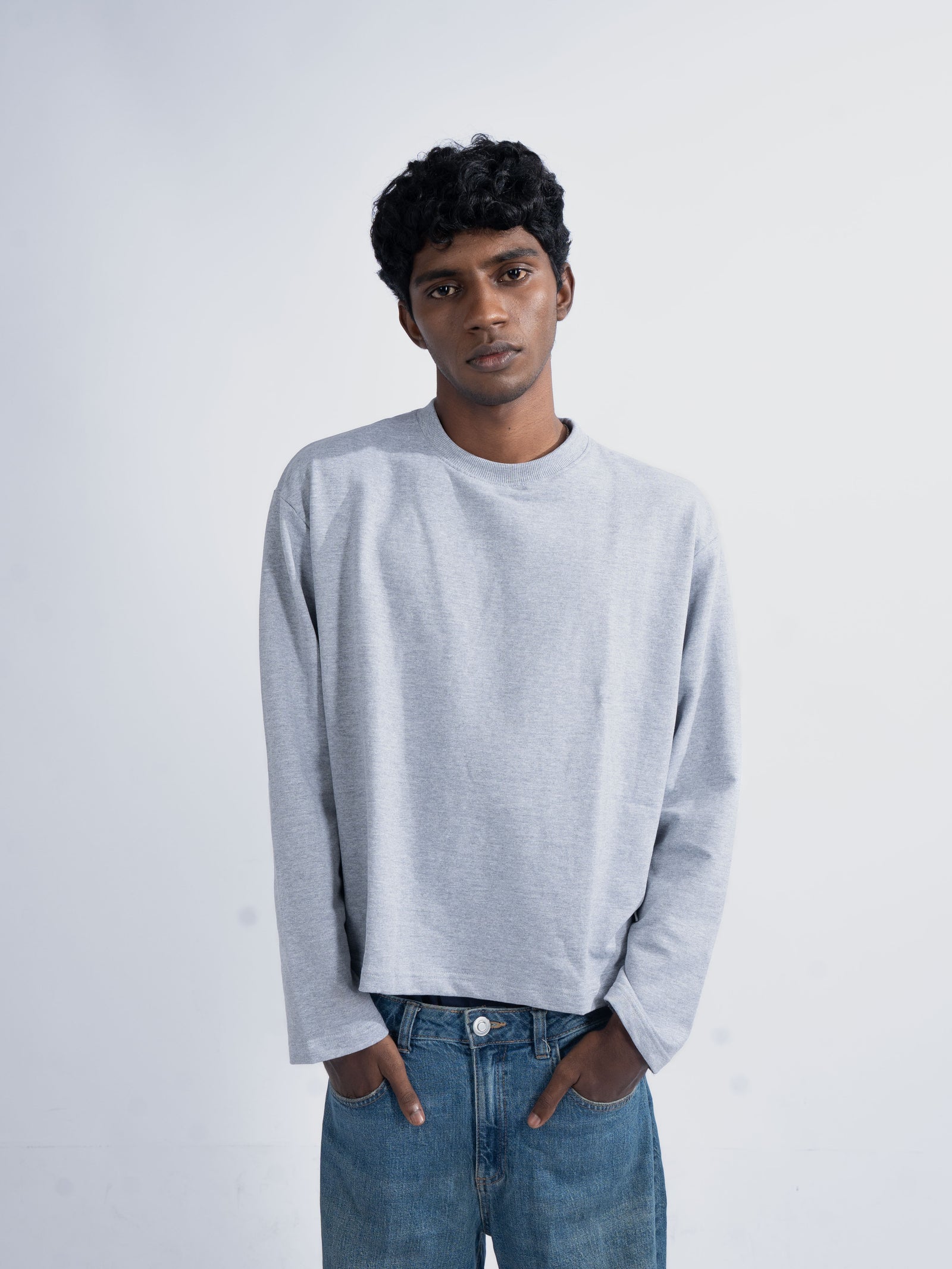 Grey Cropped Sweatshirt