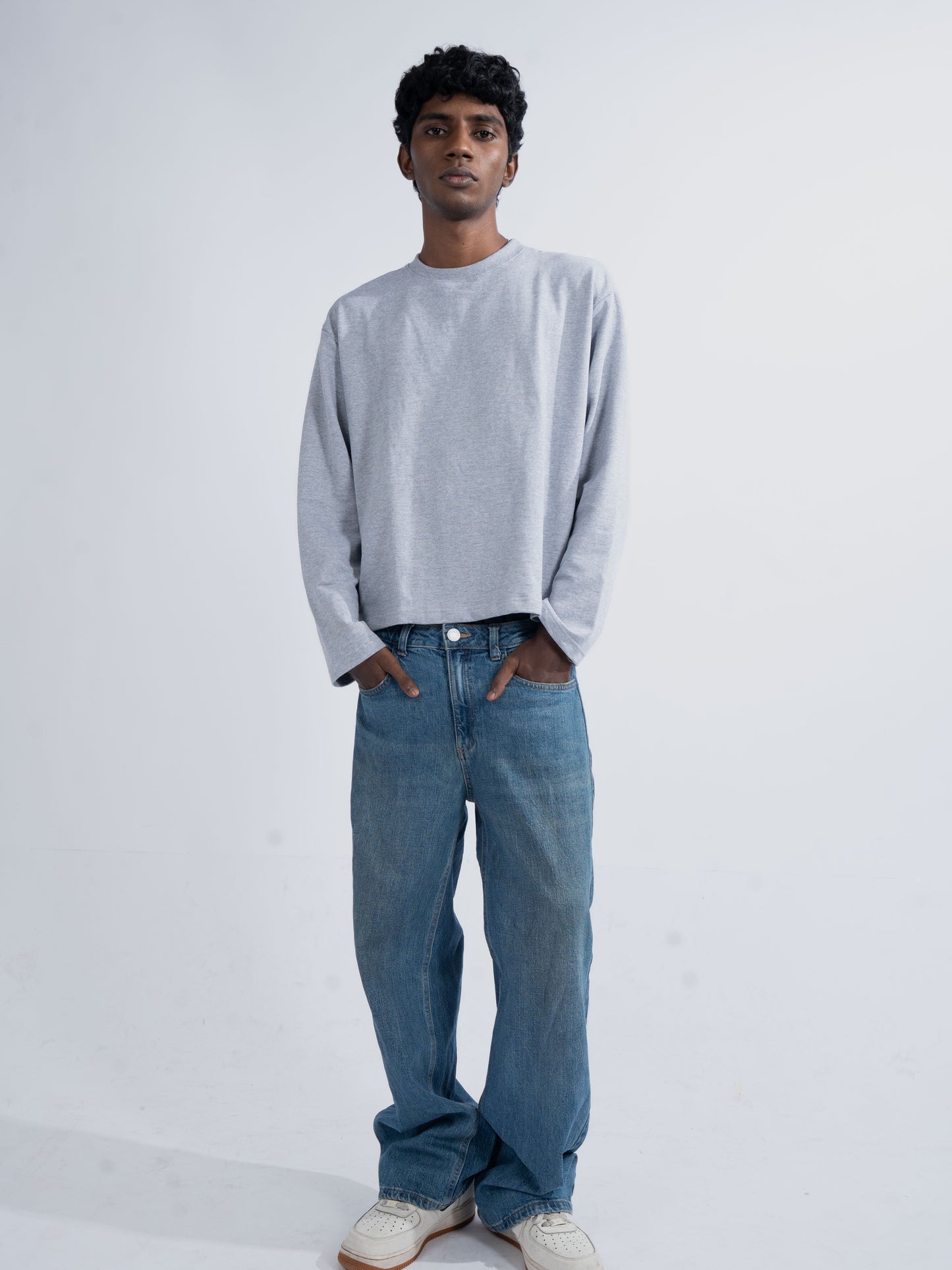 Grey Cropped Sweatshirt