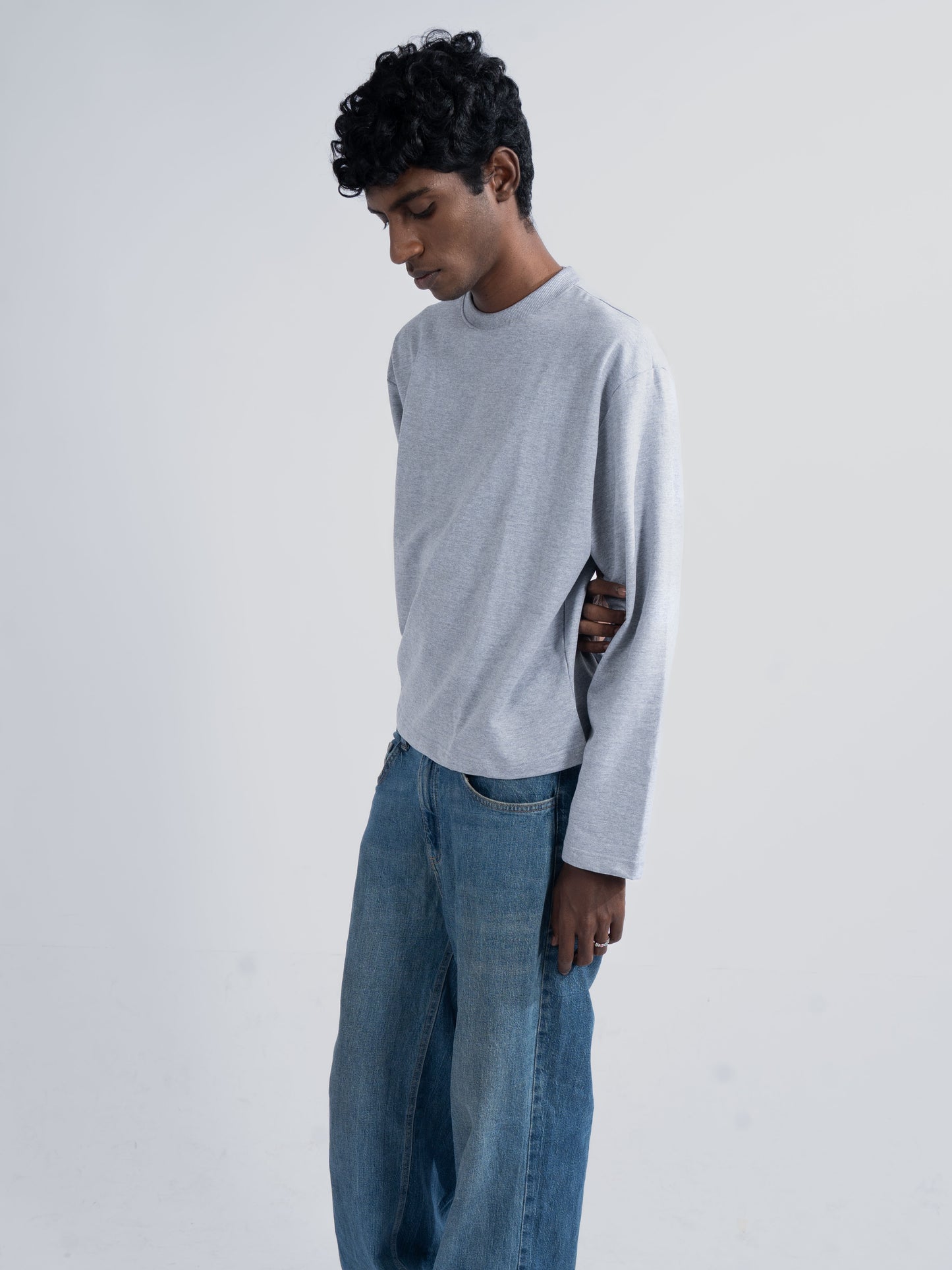 Grey Cropped Sweatshirt