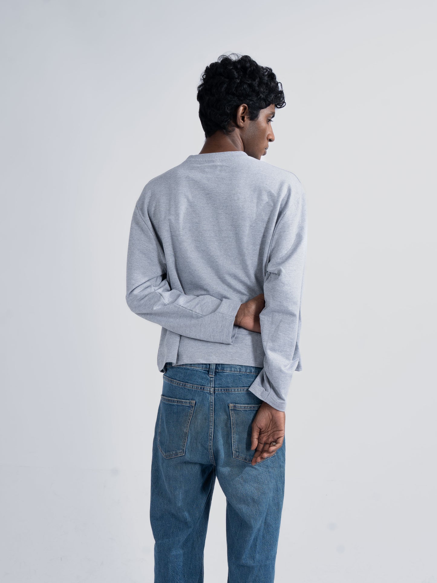 Grey Cropped Sweatshirt