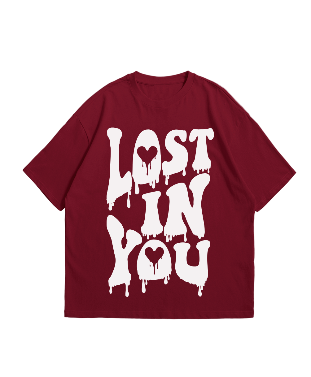 Red Lost In You Oversized T-shirt