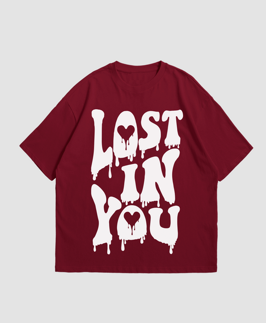 Red Lost In You Oversized T-shirt