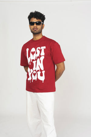 Red Lost In You Oversized T-shirt