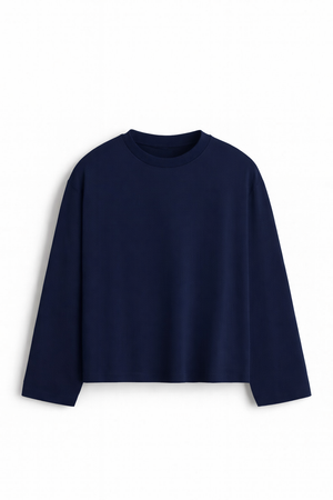 Navy Cropped Sweatshirt